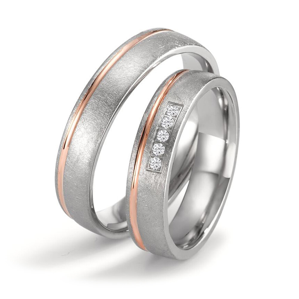 TitanFactory Trauringe Titan Rotgold 750 Brillant 52602