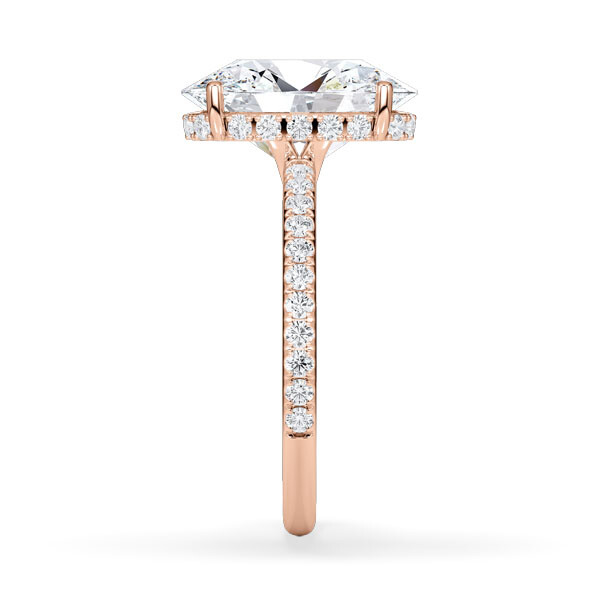 Ring Classic Hidden Halo Oval Rotgold Rubin 1902