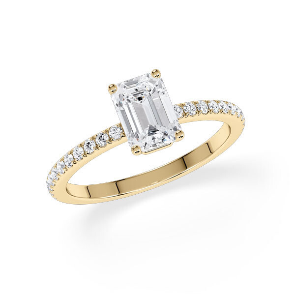 Ring Hidden Halo Emerald Gelbgold Rubin 1899