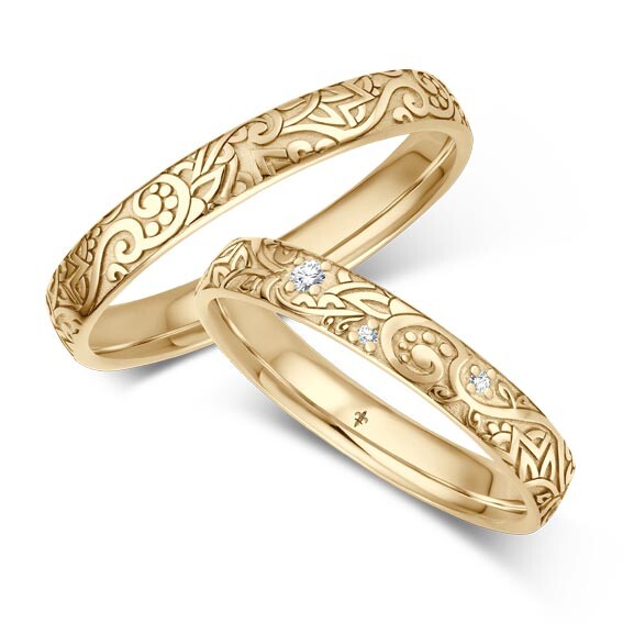 Giloy Trauringe TR-0-00086 & TR-1-00086 Eva Gelbgold