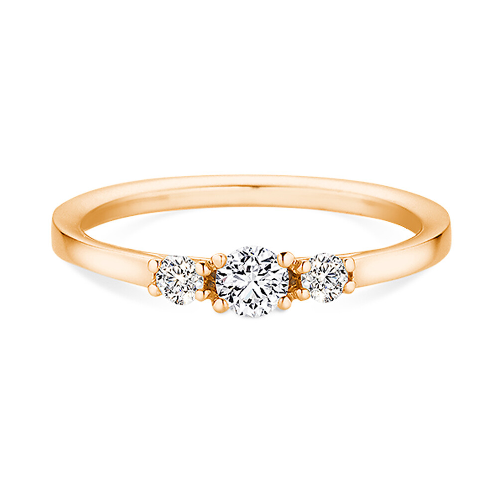 Verlobungsring aus Rotgold mit 3 Brillanten Dettinger 27200