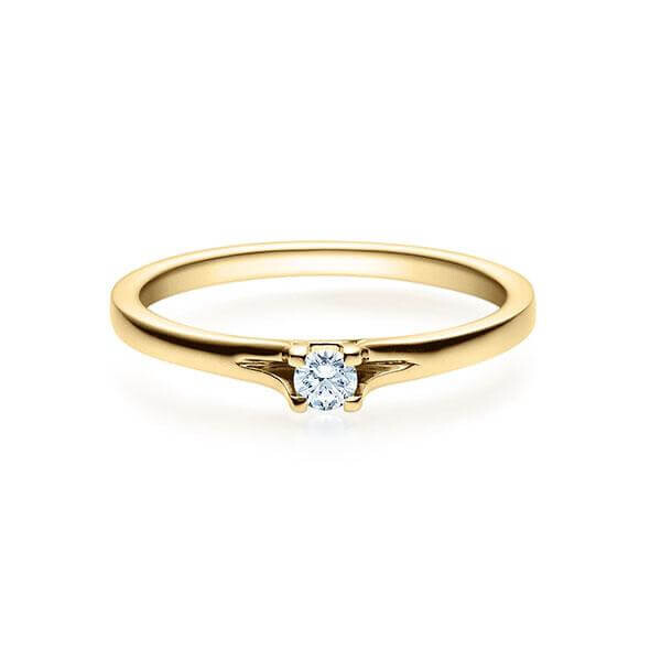 Verlobungsring Solitär Brillant Gelbgold 585 0,080 ct. w, si Rubin RU-1492