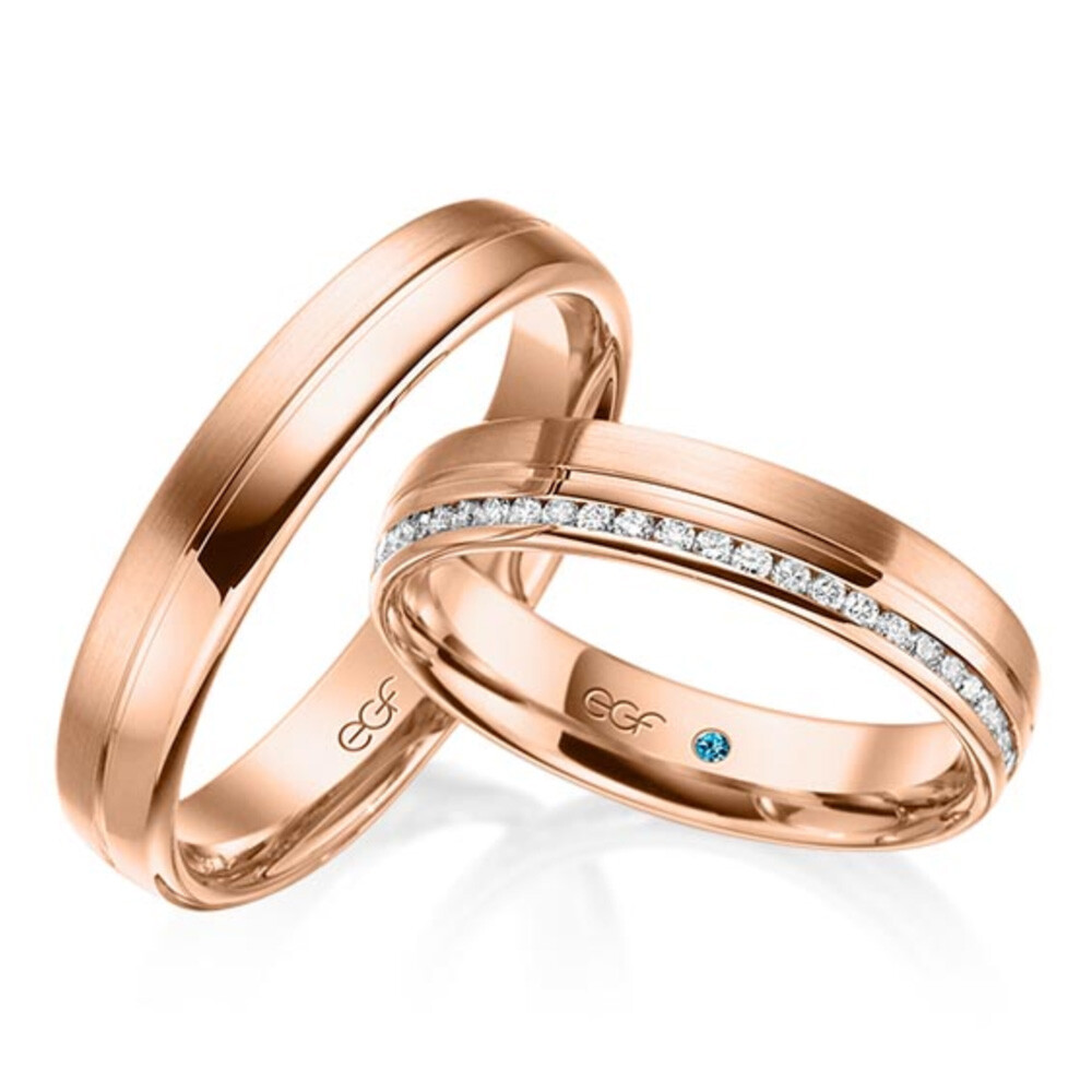 egf Trauringe Rotgold Brillant F-1332-4