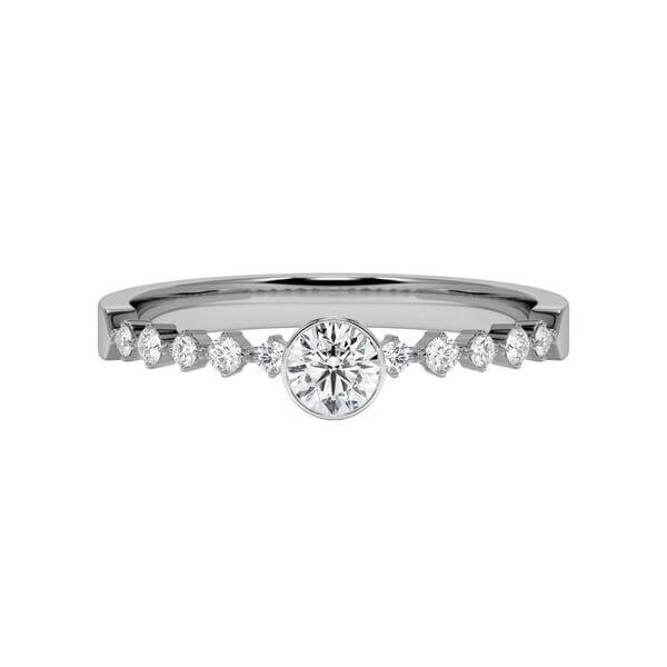 Verlobungsring Graugold 750 & Platin 950 zus. 0,320ct. Brillant Zarge Rubin RU-1795