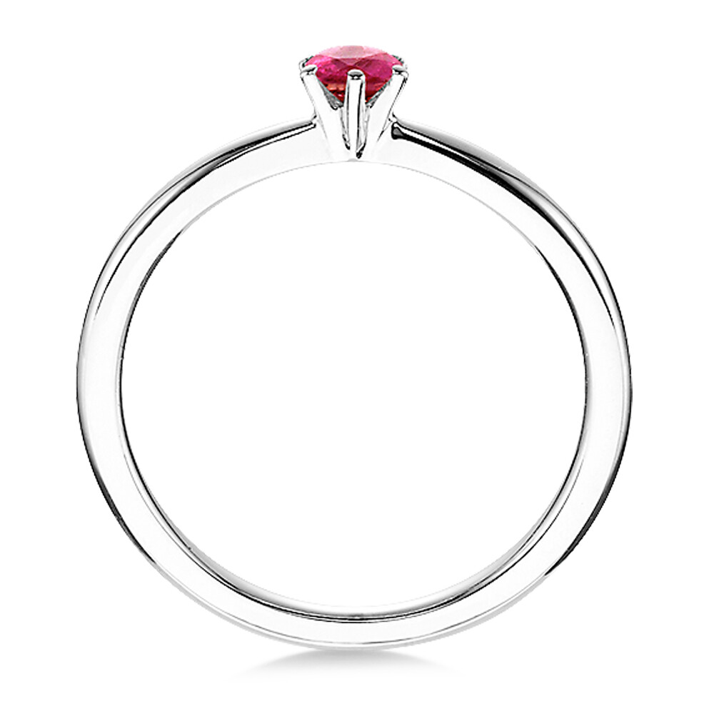 Verlobungsring Weißgold mit Rubin 3,5 mm
