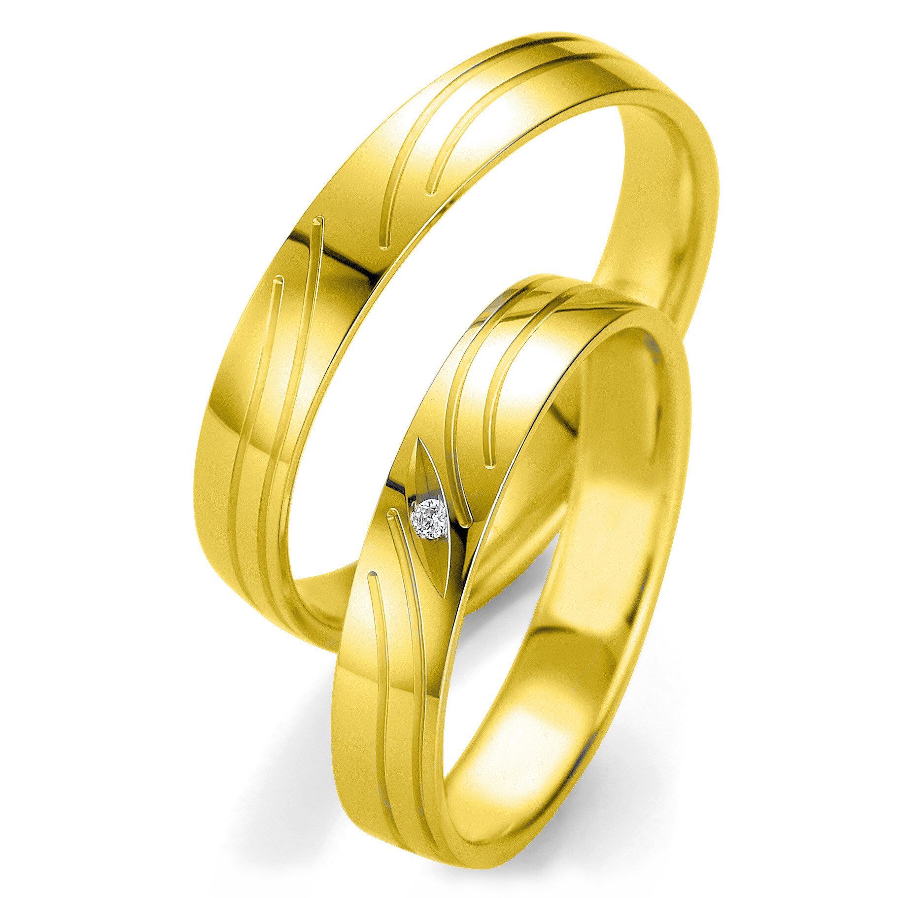 Trauringe Eheringe Gelbgold Brillant Breuning 48/07133 & 48/07134