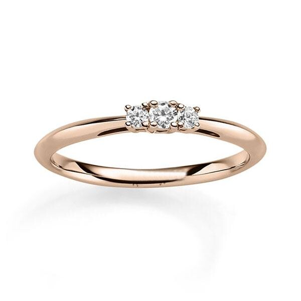 Verlobungsring mit 3 Steinen Rotgold Rubin RU-1830