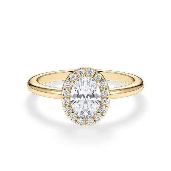 Verlobungsring Gelbgold 750/- zus. 0,710 ct, LAB - e, vs2 & tw, vs - RU-1902-35