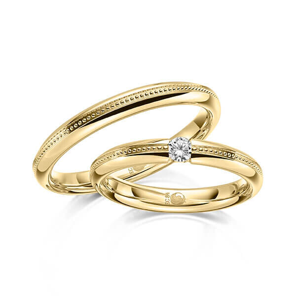 Paar Trauringe / Eheringe Gelbgold 333/- zus. 0,100 ct, tw, si - RU-1625-2