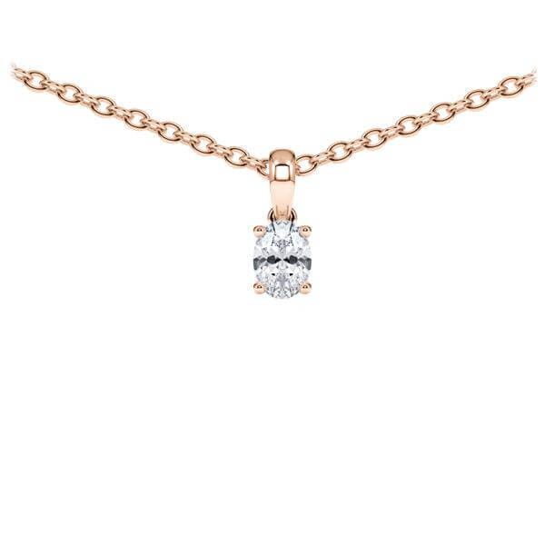 Collier Rotgold 585 Oval Diamant zus. 0,200 ct, tw, vs Rubin RU-1782-3