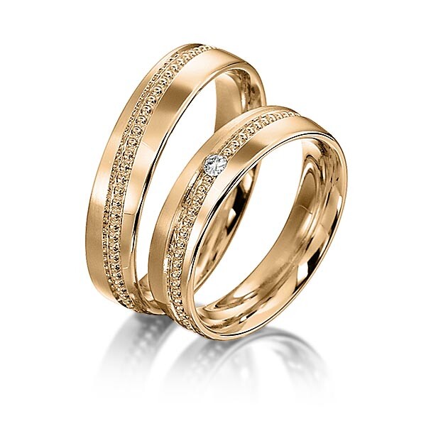 Sickinger Trauringe Roségold Perlfuge Brillant SC-1139-4