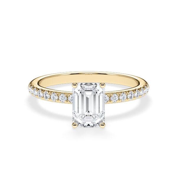Verlobungsring Veiled Halo Emerald Gelbgold Rubin RU-1890
