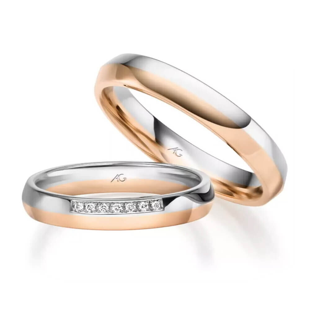 Mehrfarbige Trauringe Roségold Gerstner 31489