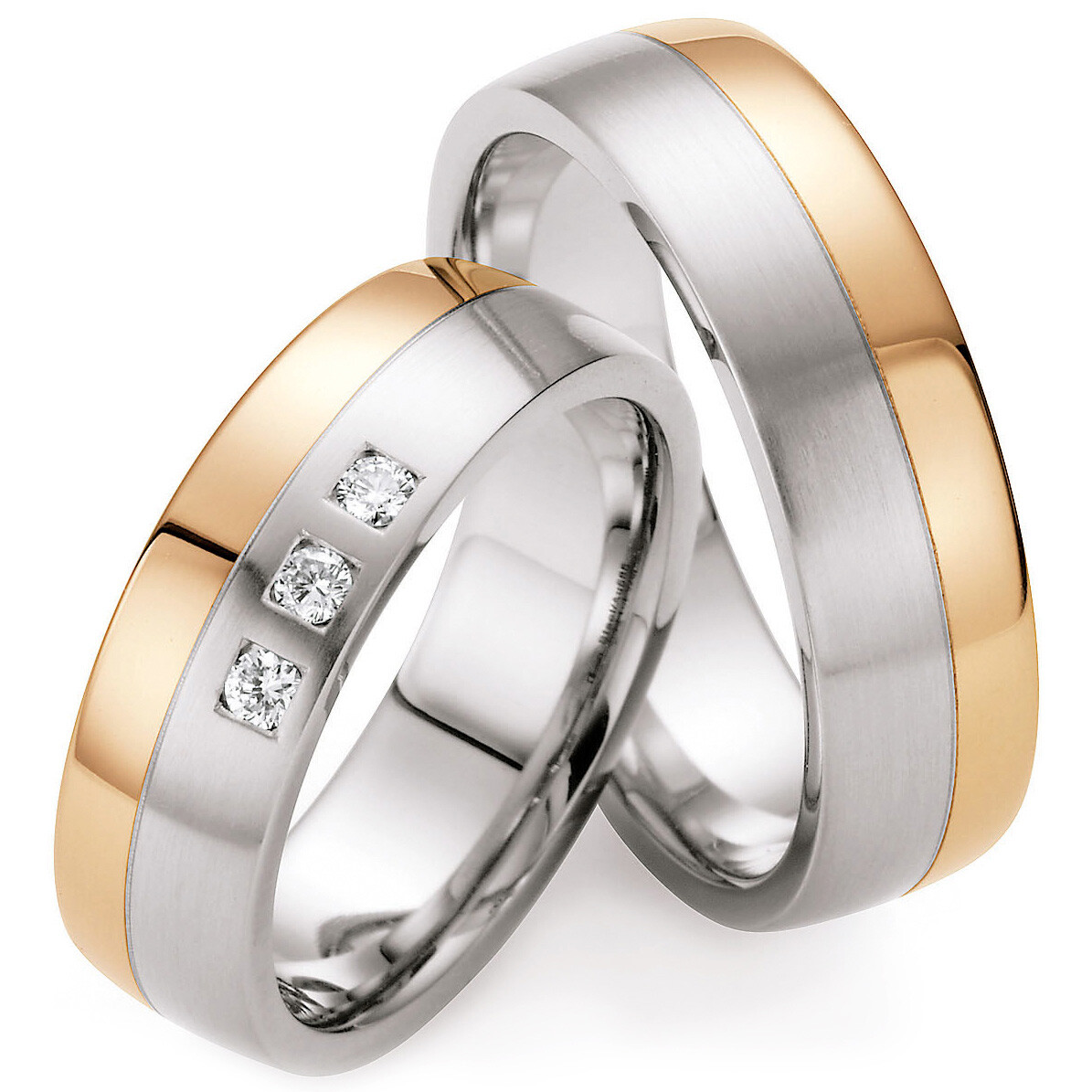 Ruesch Trauringe 88/05030-065 & 88/05030-065 aus Edelstahl & Rotgold 585