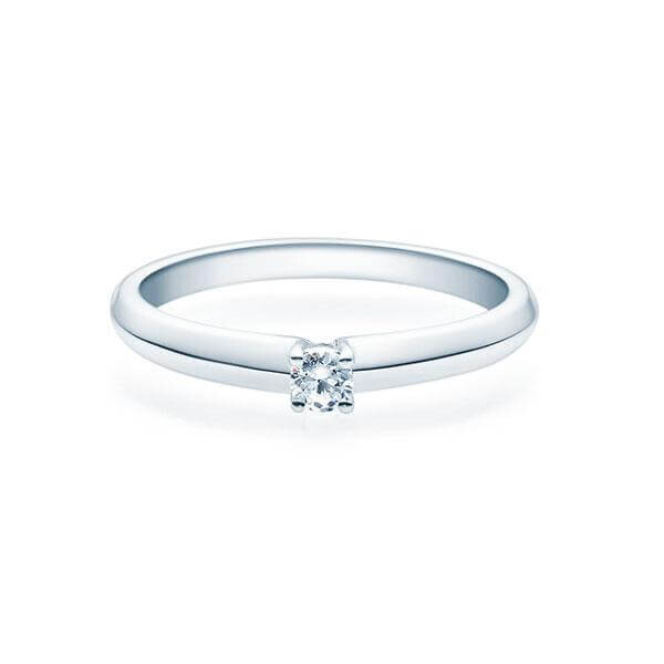 Verlobungsring Silber 925 rhodiniert zus. 0,080 ct, w, si - RU-1507-8