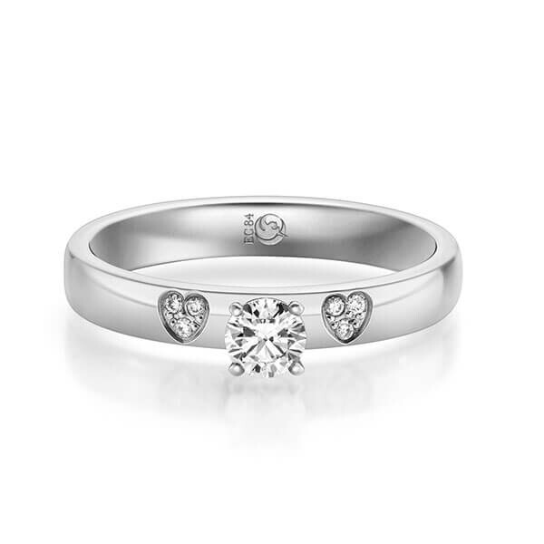 Diamantring Palladium 585 zus. 0,280 ct, tw,si Brillant Rubin RU-1716-6