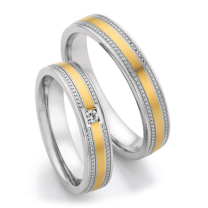 Trauringe Edelstahl-Gelbgold 585 88/24070 & 88/24080