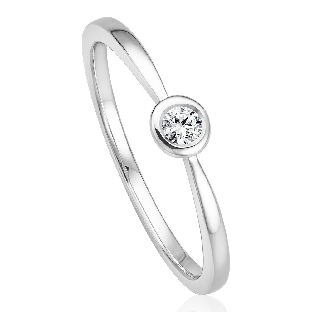 bella luce Solitaire Ring Weißgold Brillant 0.090 ct. w/si