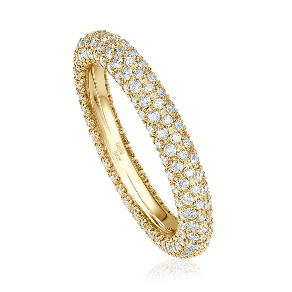 Diamantring Pavee Donatella Gelbgold bella luce EH005668