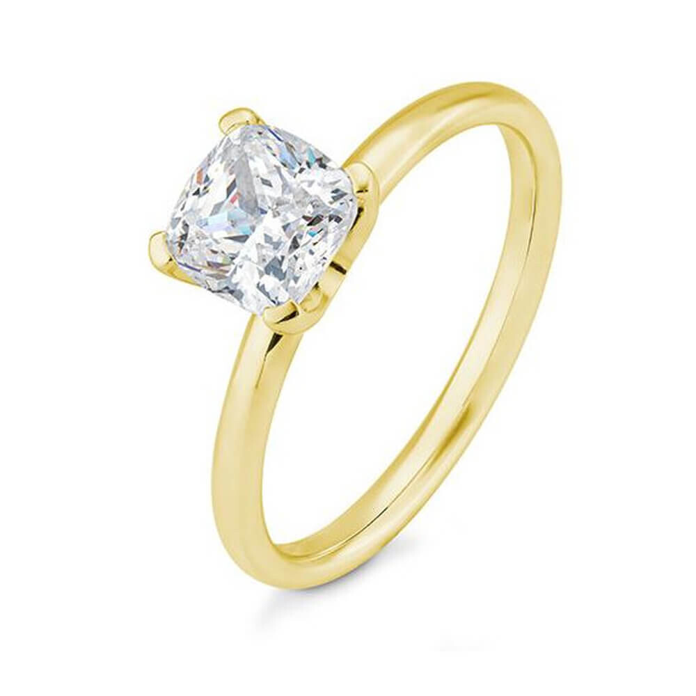 Verlobungsring Cushion Gelbgold Lab-Grown Diamant Breuning 41-06319