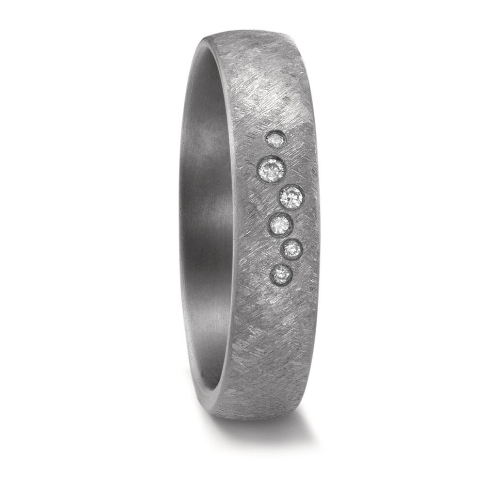 Trauringe aus Tantal mattiert Brillant TeNo 59677