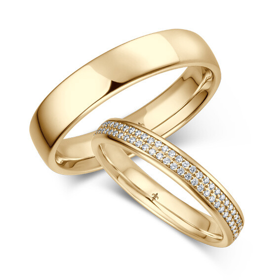 Giloy Trauringe TR-0-00087 & TR-1-00087 Roxy Gelbgold