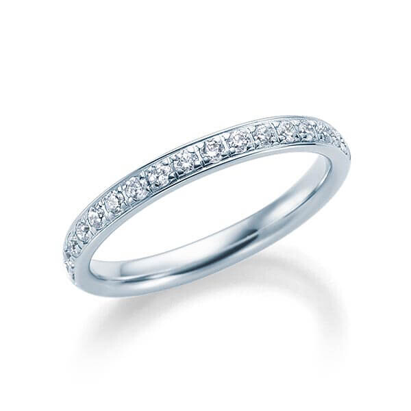 Memoire-Ring halb ausgefasst Platin Rubin RU-1059