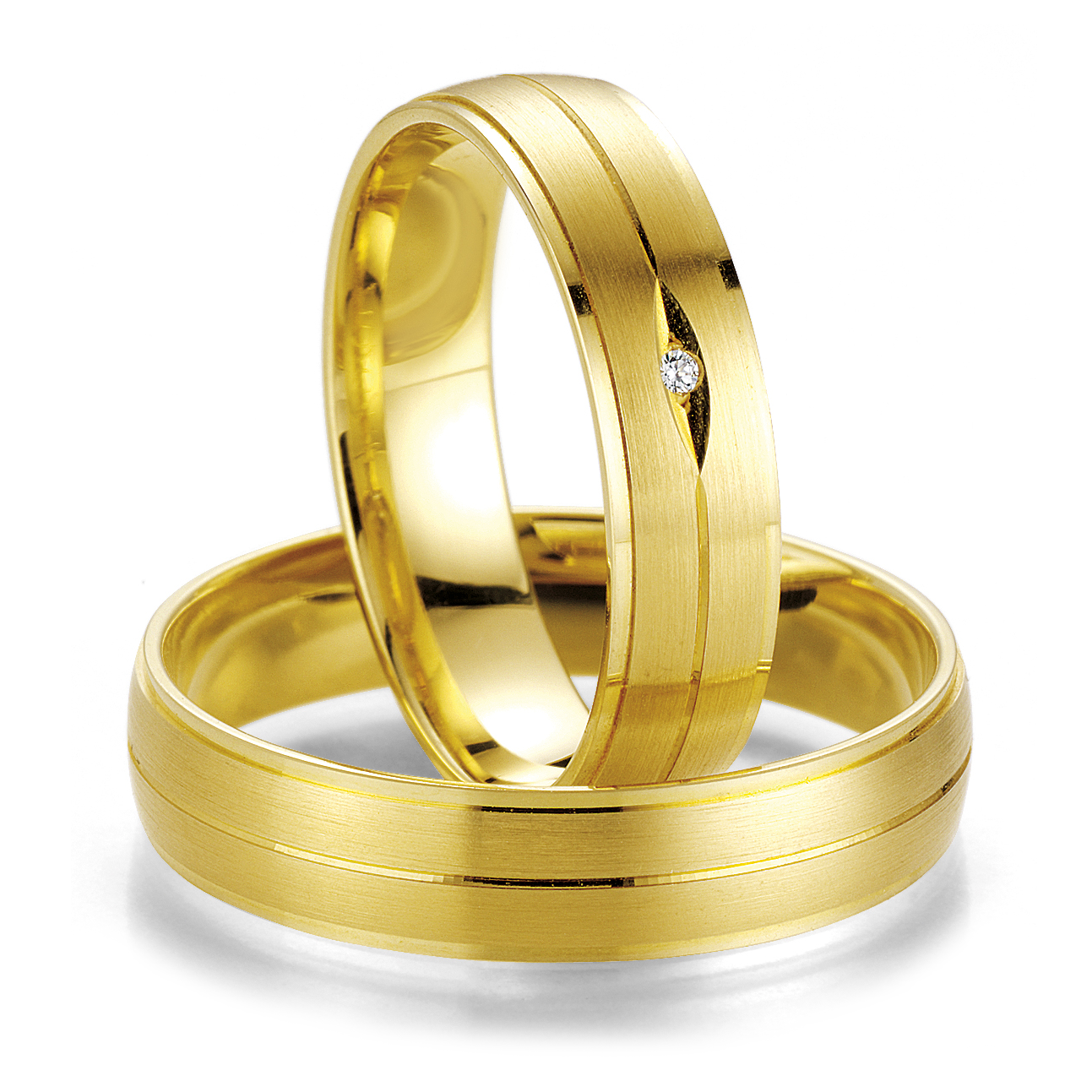 Breuning Trauringe Gelbgold Smartline 48/07017 & 48/07018