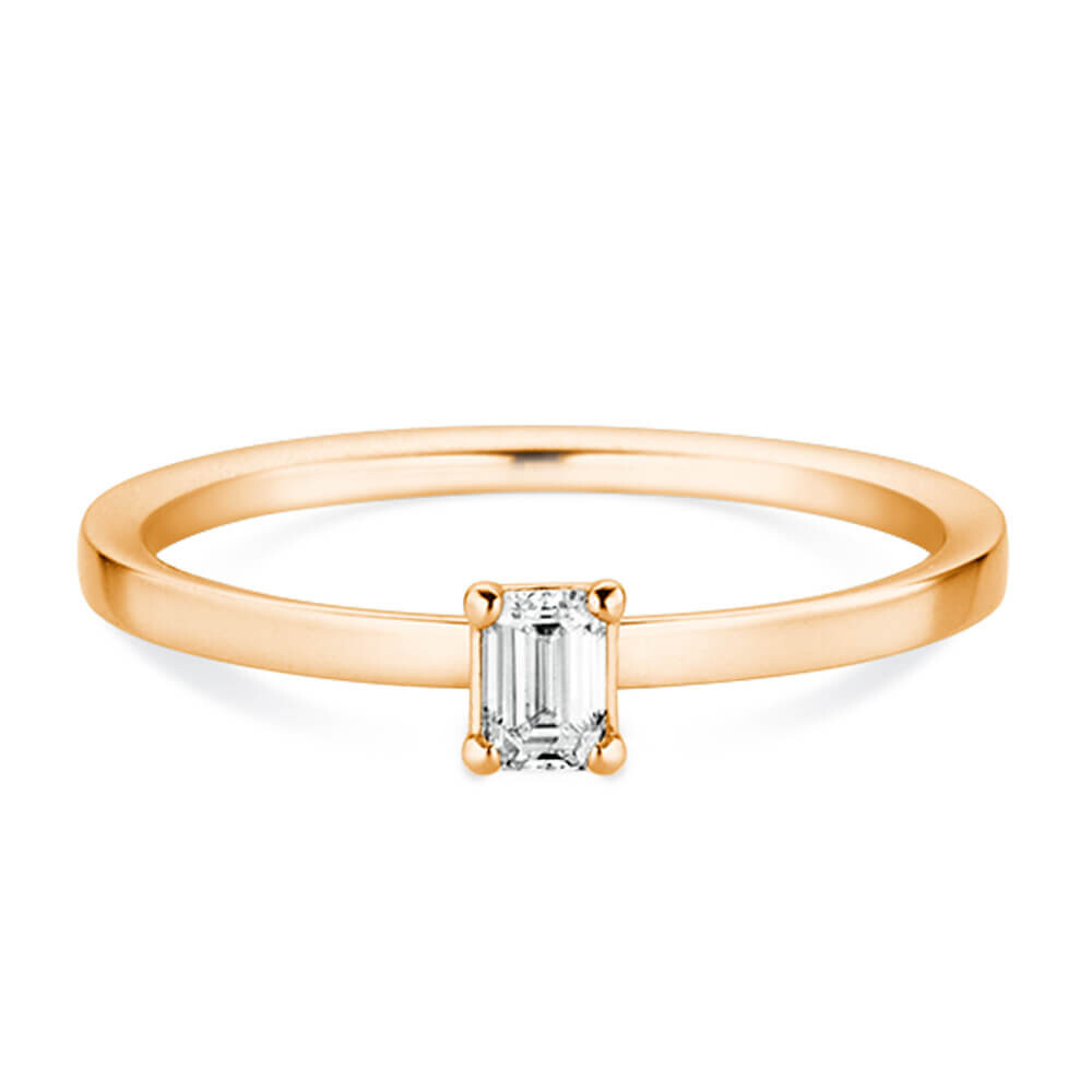 Verlobungsring Emerald Cut Rotgold Dettinger 27259