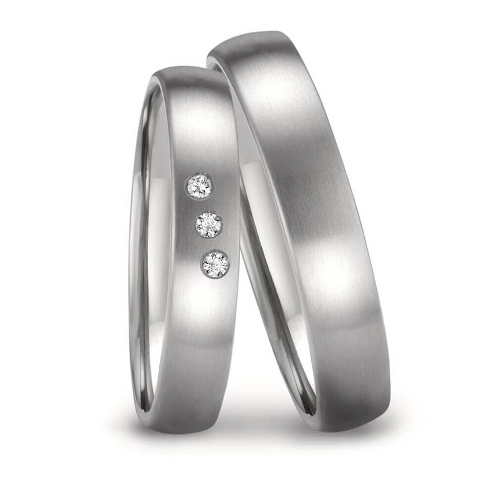 Eheringe Zirkonium hell 3 Brillanten