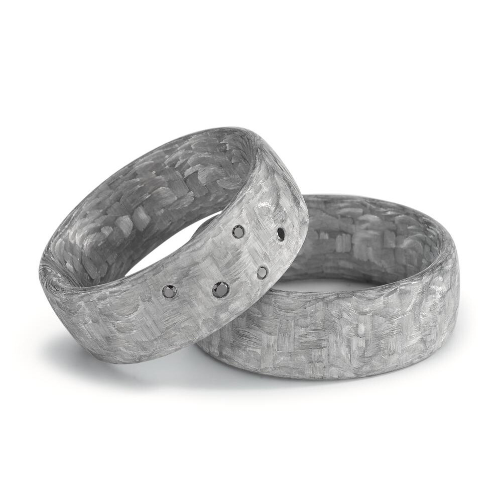 Trauringe Carbon grau Brillant TitanFactory 52522