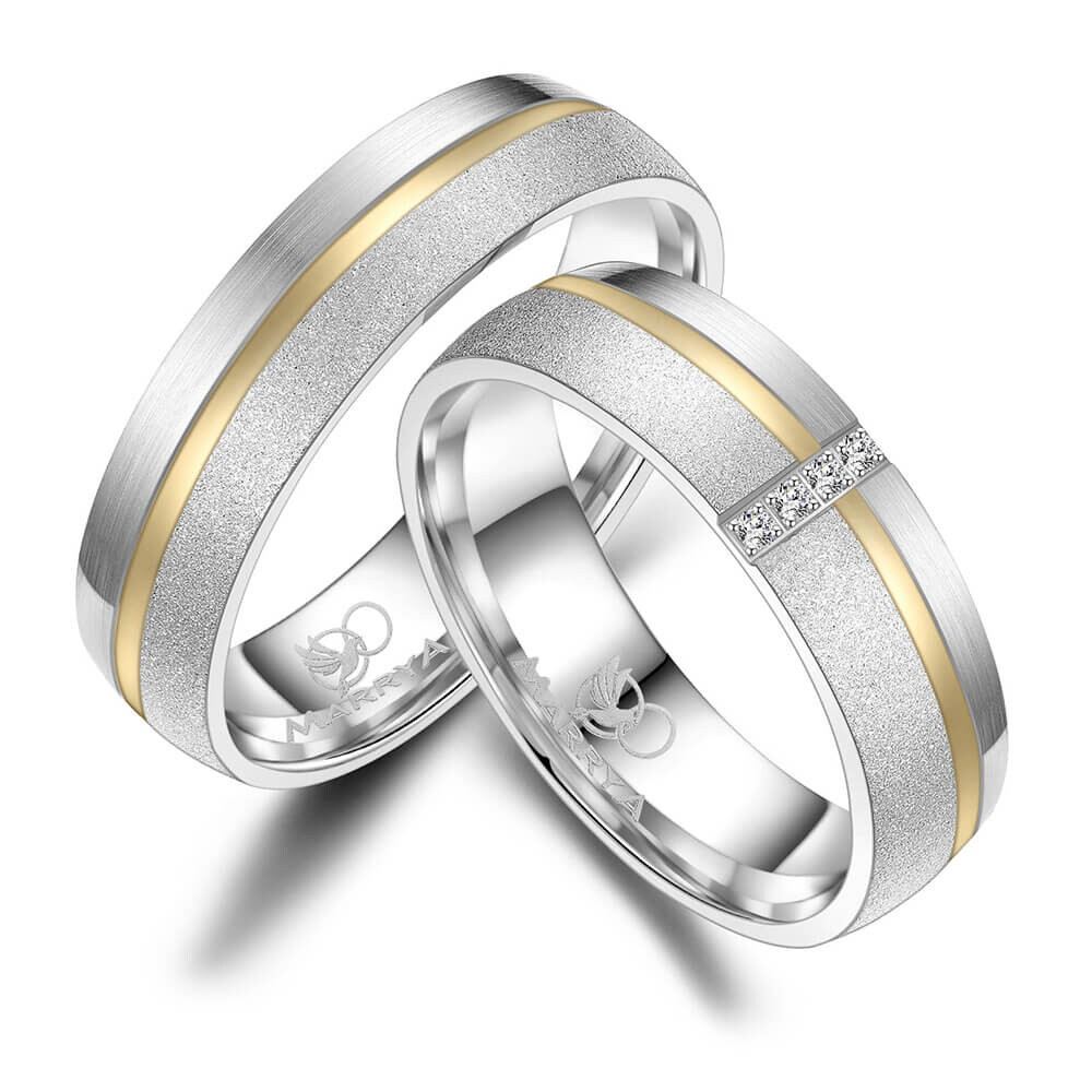 Trauringe Partnerringe Silber & Gold Marrya SG-B-07