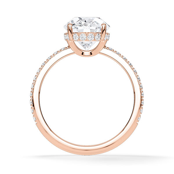 Ring Classic Hidden Halo Oval Rotgold Rubin 1902