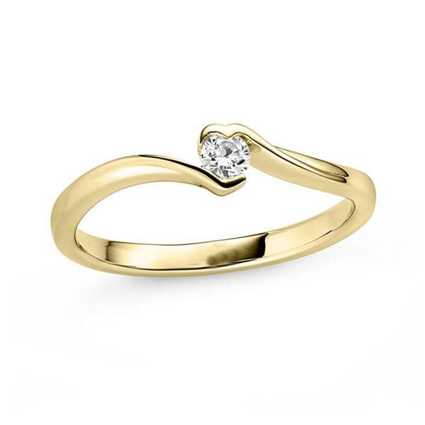 Verlobungsring Twist Herz Gelbgold Rubin RU-1832