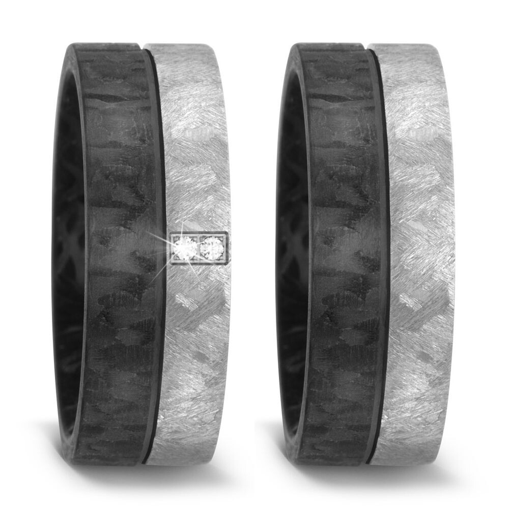 Trauringe Titan Carbon Brillant TitanFactory 52517