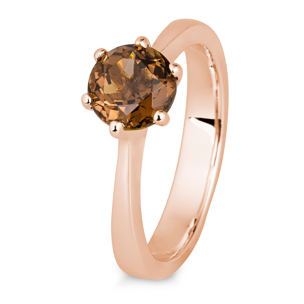 Verlobungsring mit Rauchquarz BR197-5 Rotgold