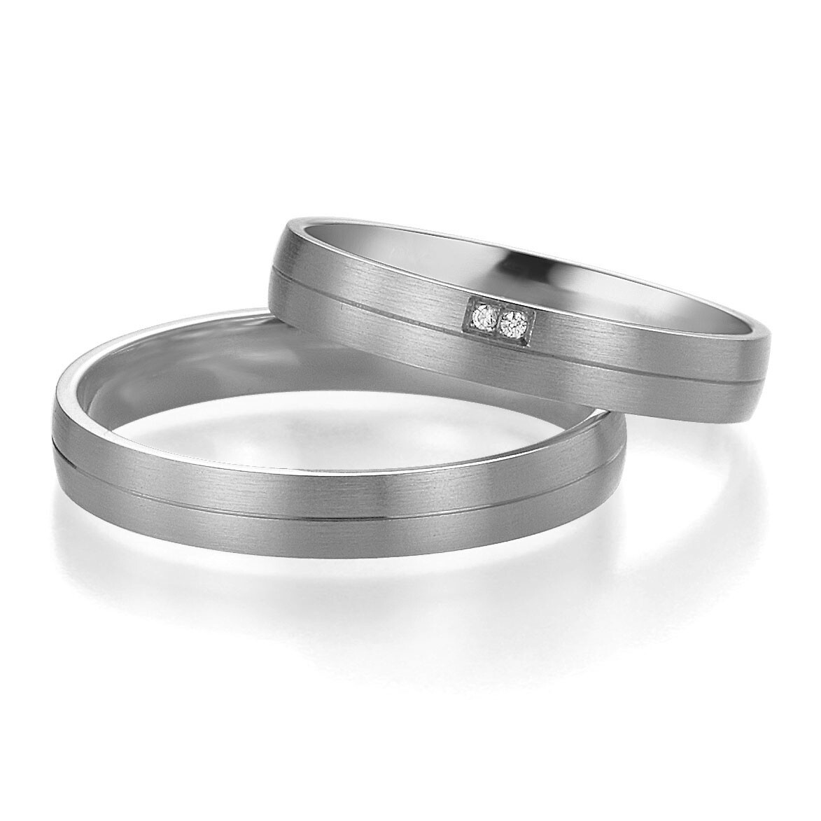 Breuning Trauringe 48/05607 & 48/05608 aus Platin