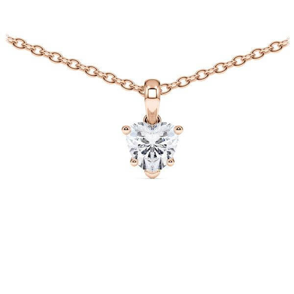 Collier Rotgold 585 Lab-Grown Herzform-Diamant zus. 0,500 ct, Rubin RU-1780-30