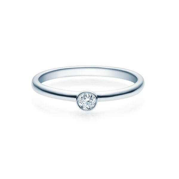 Verlobungsring Zarge 18019 Silber 925 rhod. Brillant 0,080 w, si Rubin RU-1493