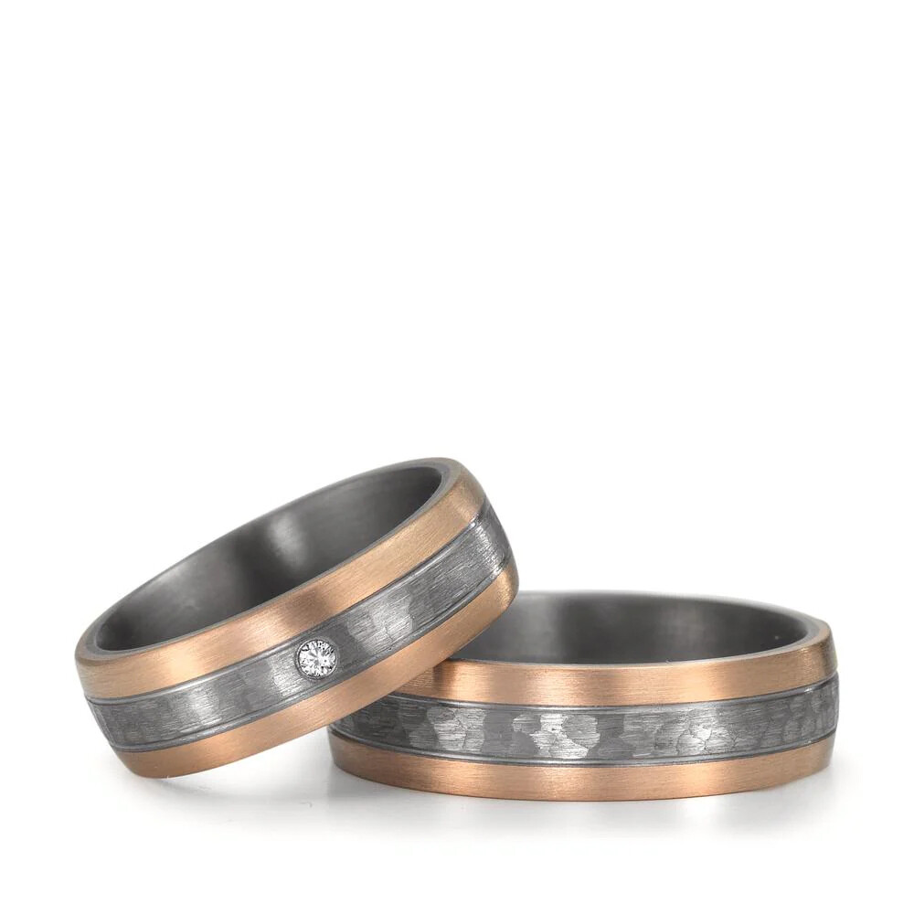 Eheringe Tantal Roségold 585 Brillant TeNo 59765