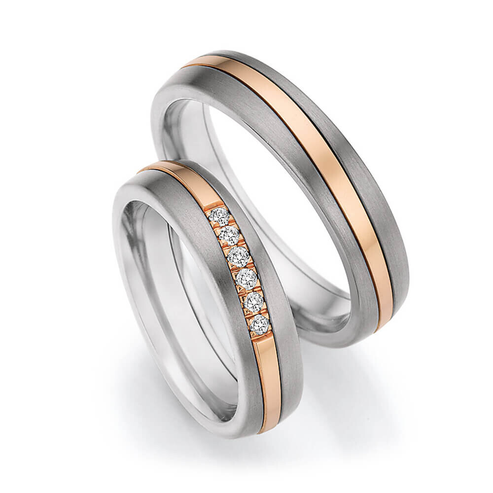 Trauringe Surfing Colors Titan & Roségold Ruesch 14/20010