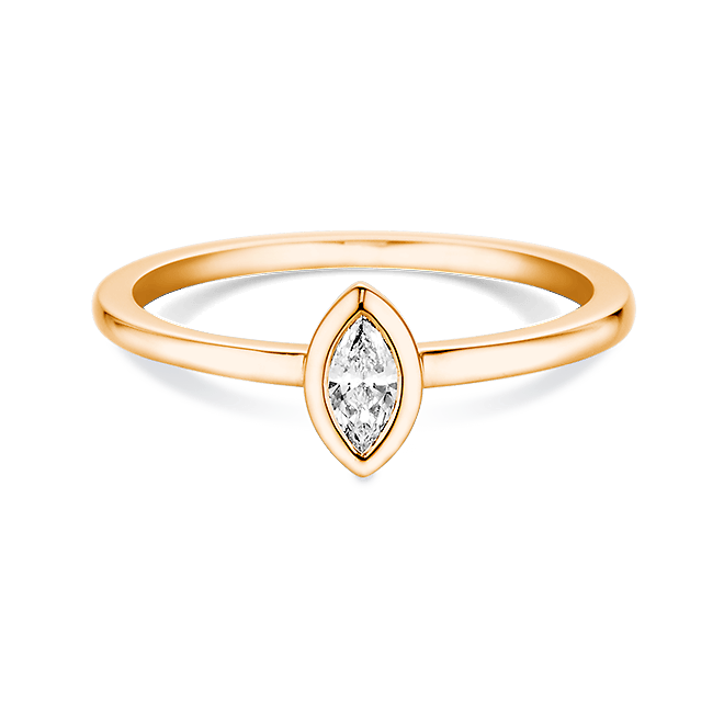 Verlobungsring Rotgold 750 Marquise-Diamant 0,20 ct Solitär – Dettinger 27135
