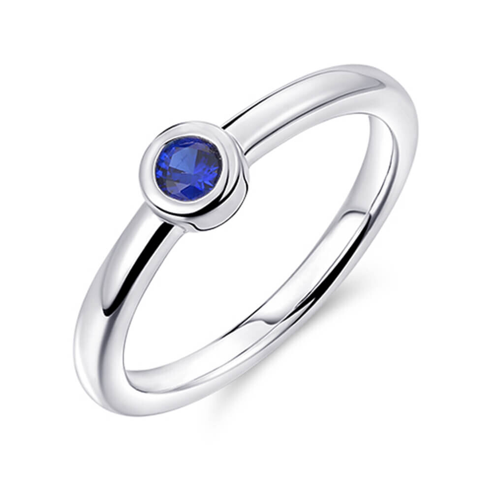 Ring Silber 925 mit Zirkonia Blau Gisser R373B