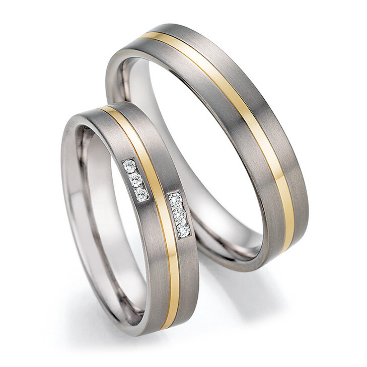 Collection Ruesch Trauringe Titan Gelbgold 78/10050 & 78/10060