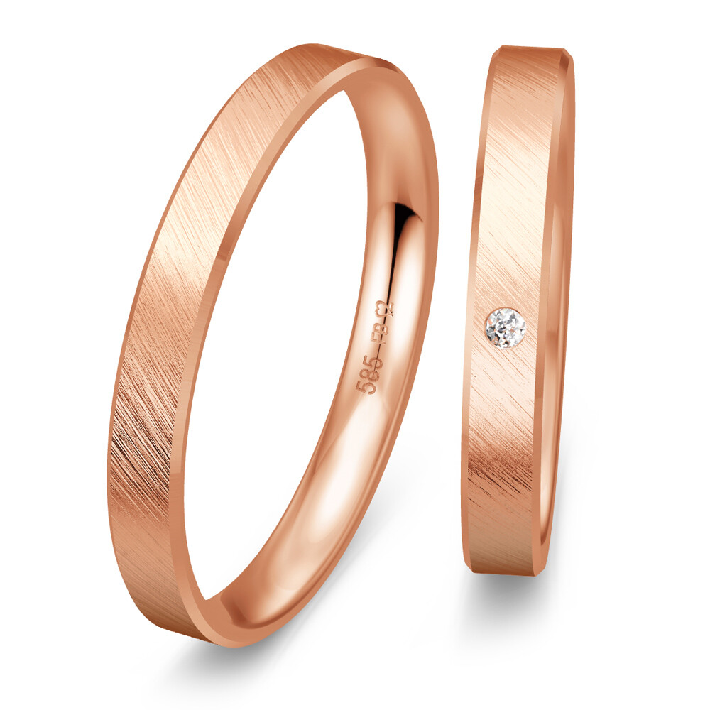Trauringe Rotgold Brillant Breuning 48/05601