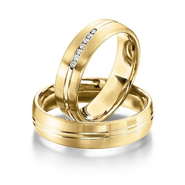 Sickinger Trauringe Gelbgold Saturnfugen Brillant SC-1140-1