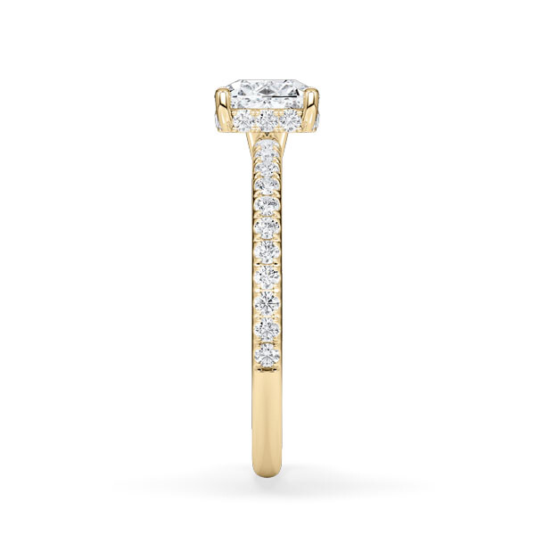 Ring Hidden Halo Cushion Gelbgold Rubin 1898
