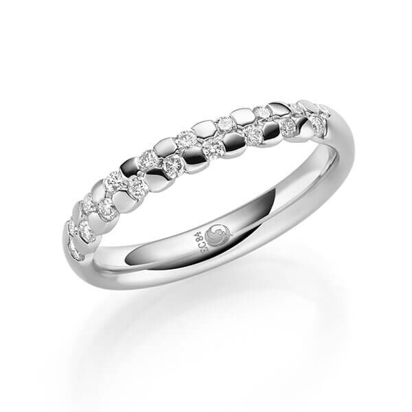 Paar Trauringe / Eheringe Graugold 585/- zus. 0,270 ct, tw, si - RU-1749-5