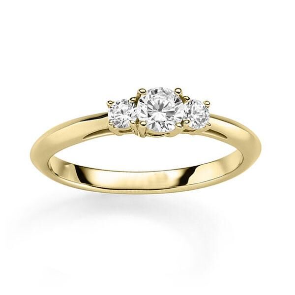 Verlobungsring Gelbgold 750 zus. 0,400ct. tw, vs Rubin RU-1830-14