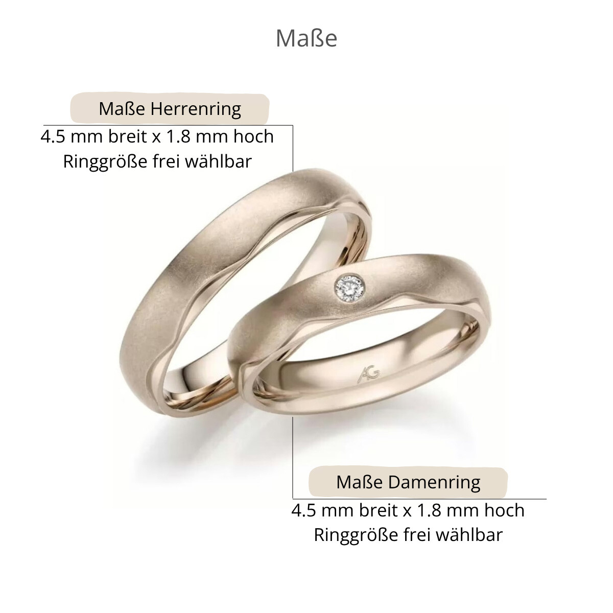 Trauringe Haselnussgold Brillant Gerstner 31423